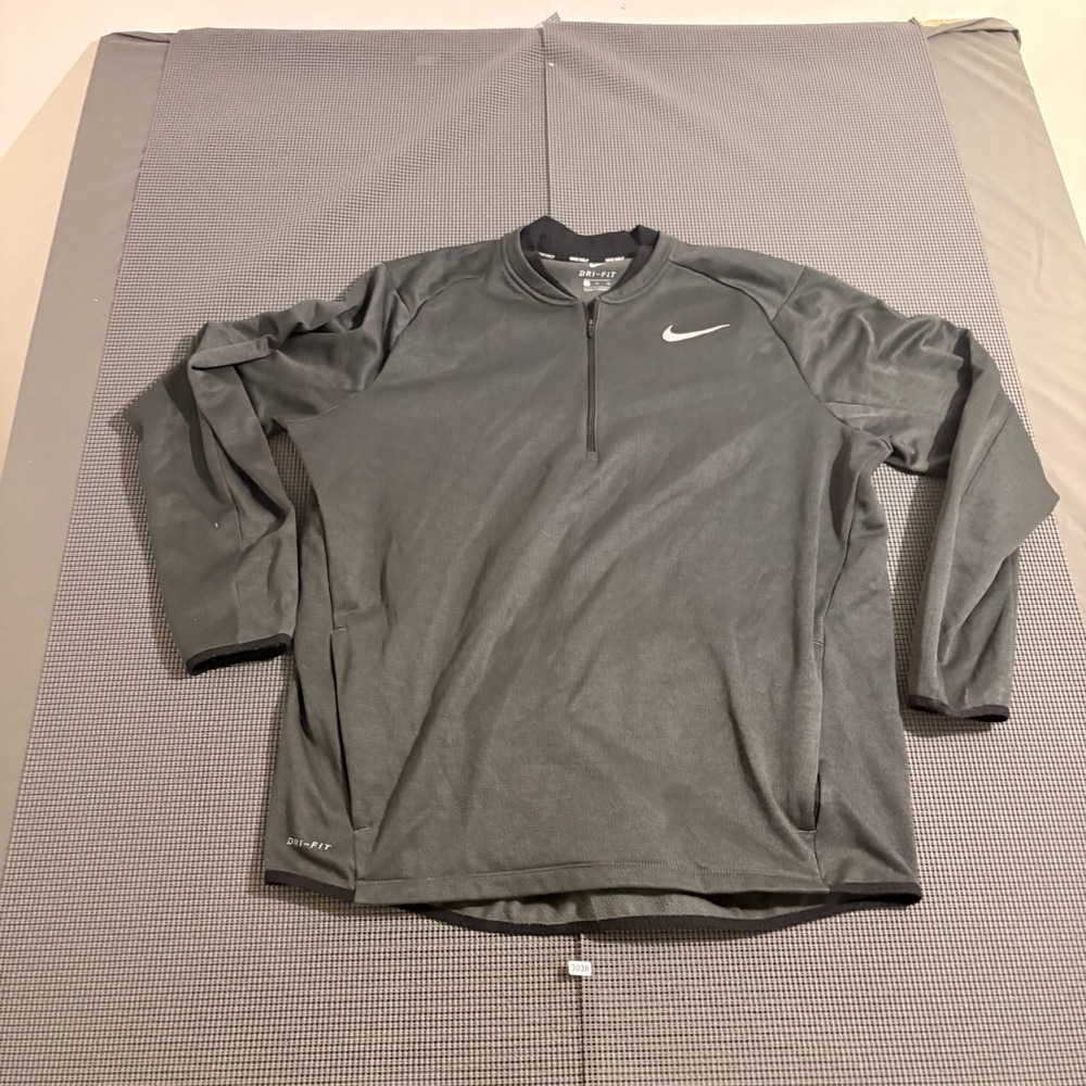 Nike Golf Dri-FIT Mens XL Gray Quarter Zip Pullover Long Sleeve Shirt